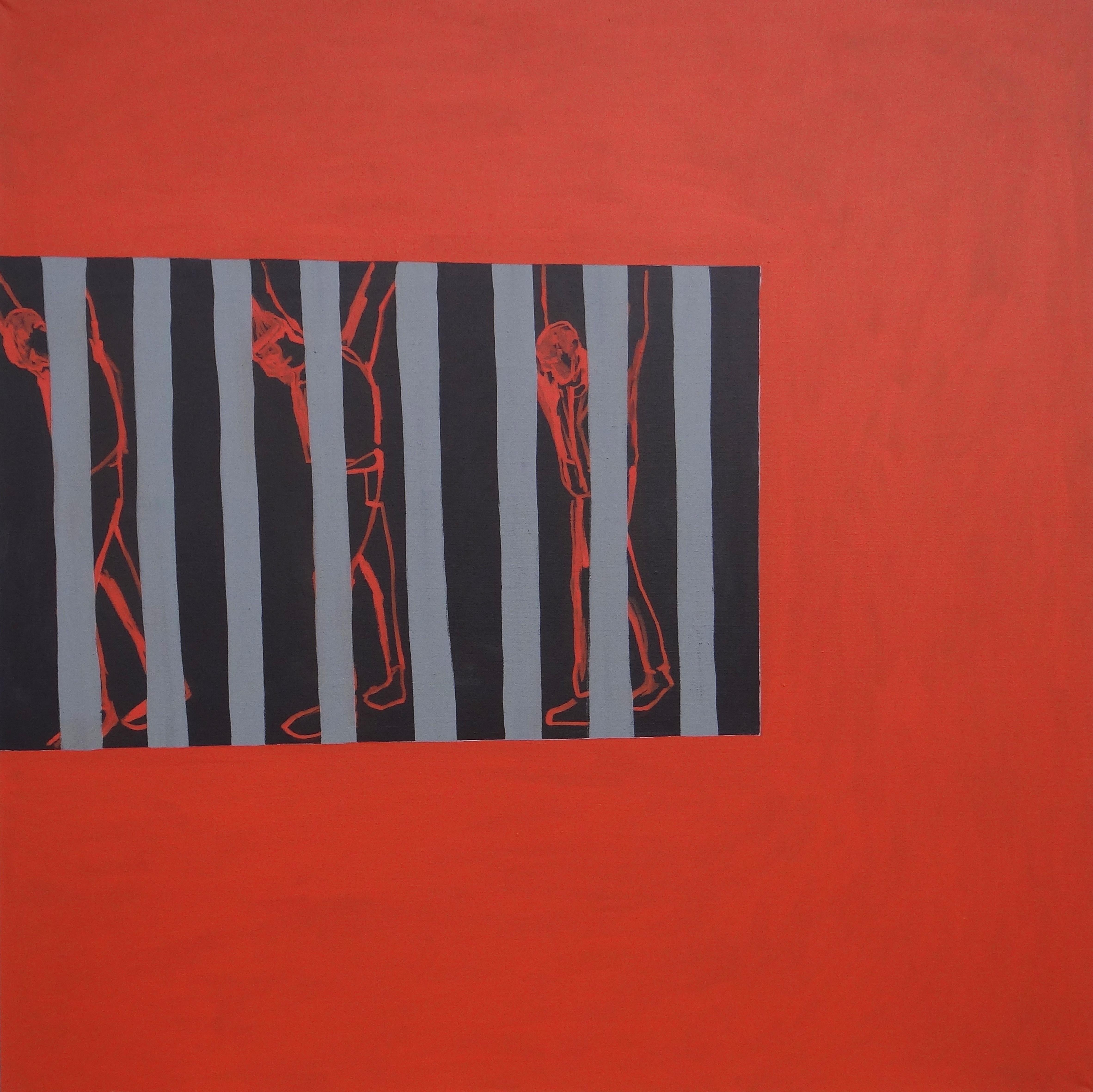 Joanna Mrozowska Figurative Painting – Unerschütterlich - Contemporary Expressive, Symbolic and  Minimalistische Malerei