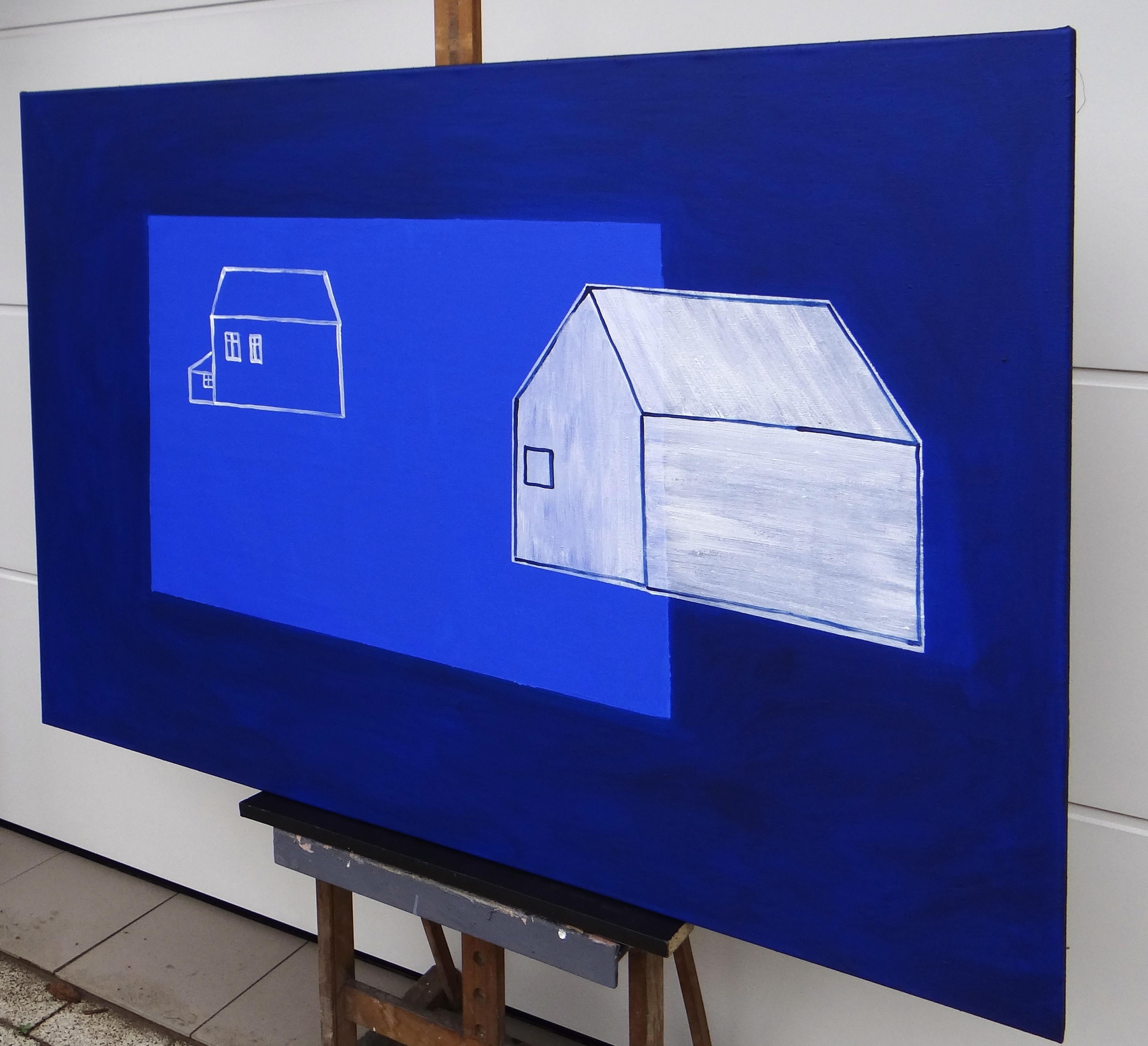 Case che scompaiono 4 - Espressioni simboliche e contemporanee.  Pittura minimalista - Painting di Joanna Mrozowska