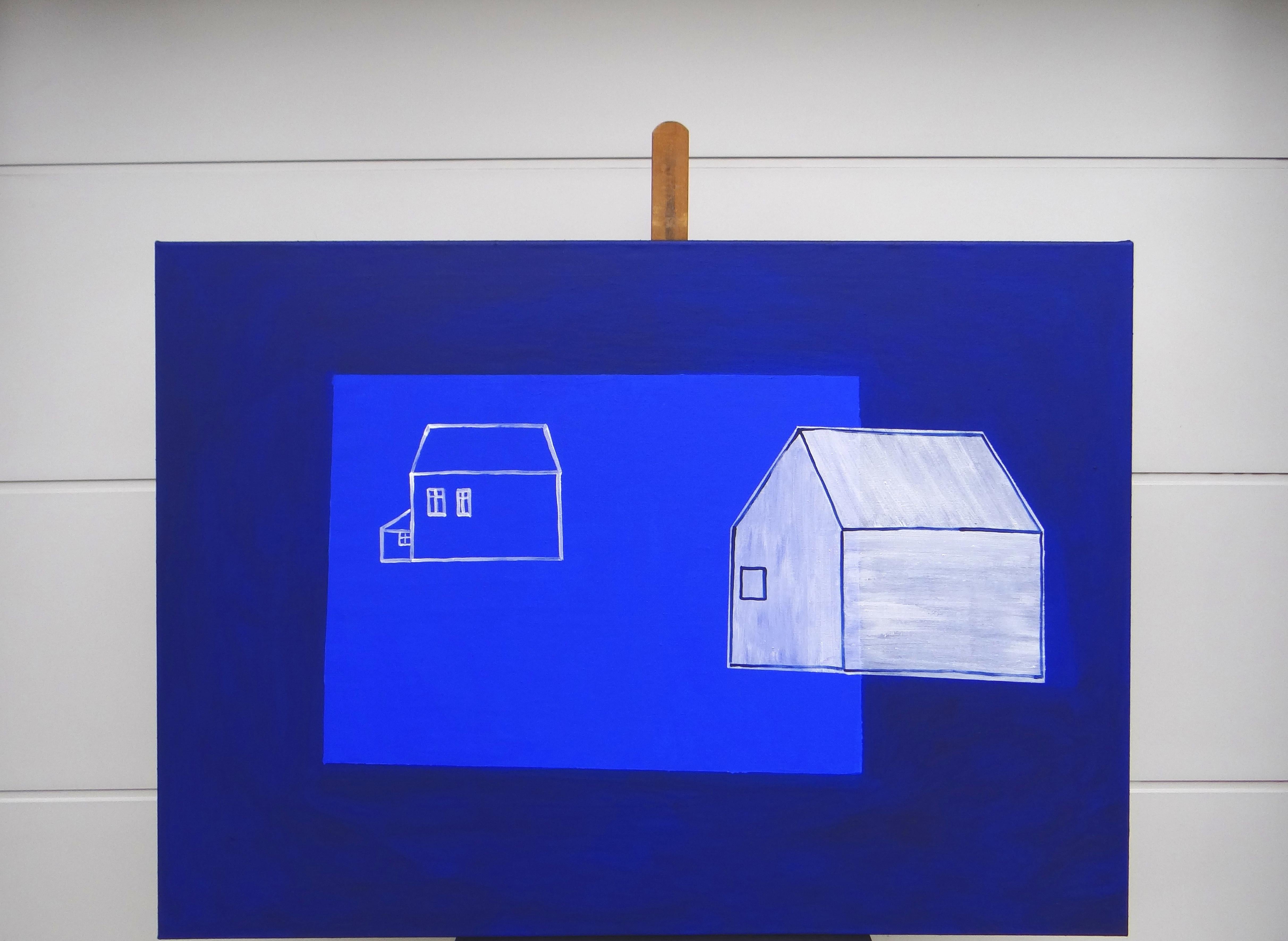 Case che scompaiono 4 - Espressioni simboliche e contemporanee.  Pittura minimalista - Painting Contemporaneo di Joanna Mrozowska
