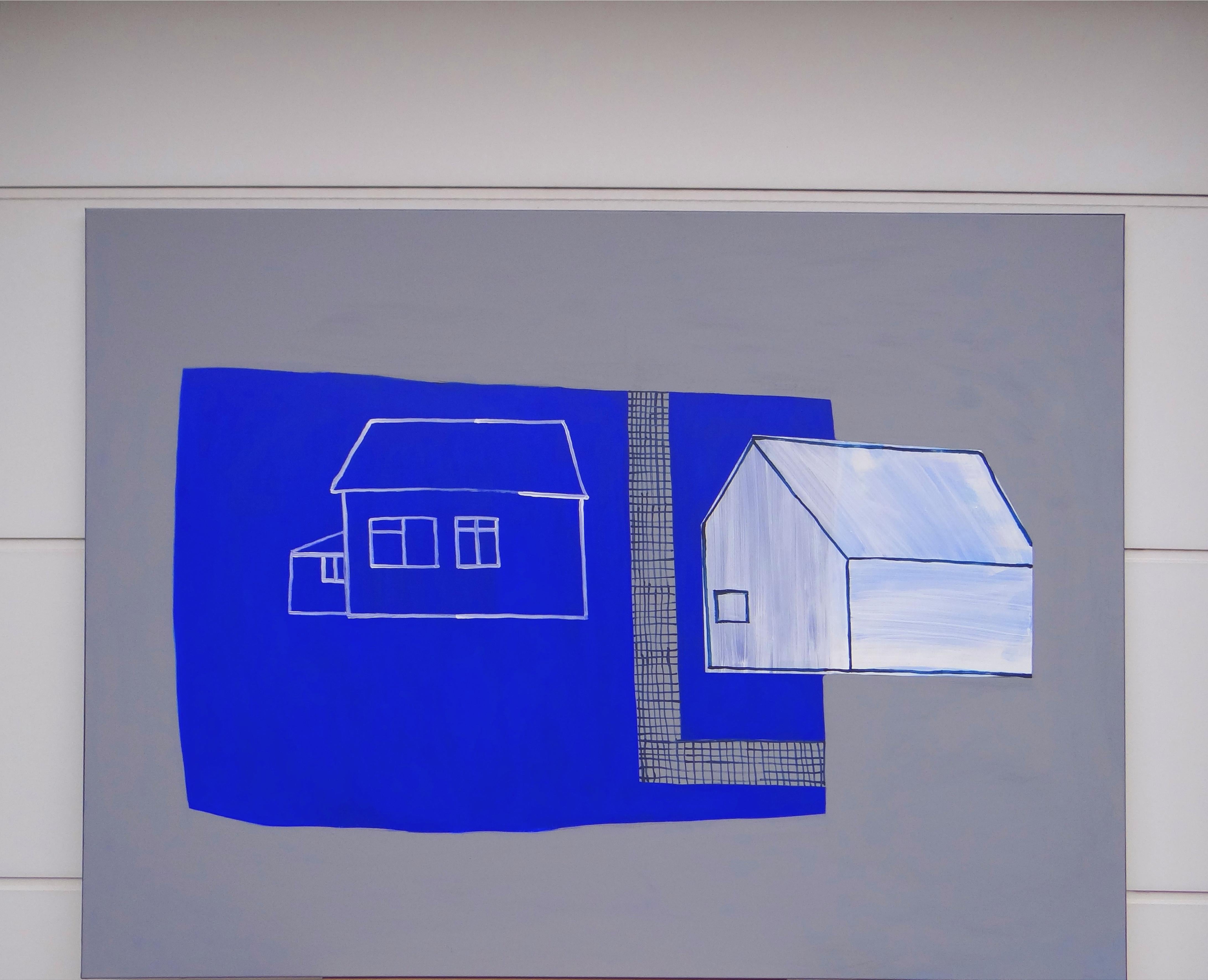Case che scompaiono 6 -  Pittura moderna espressiva e minimalista, formato grande - Painting Contemporaneo di Joanna Mrozowska