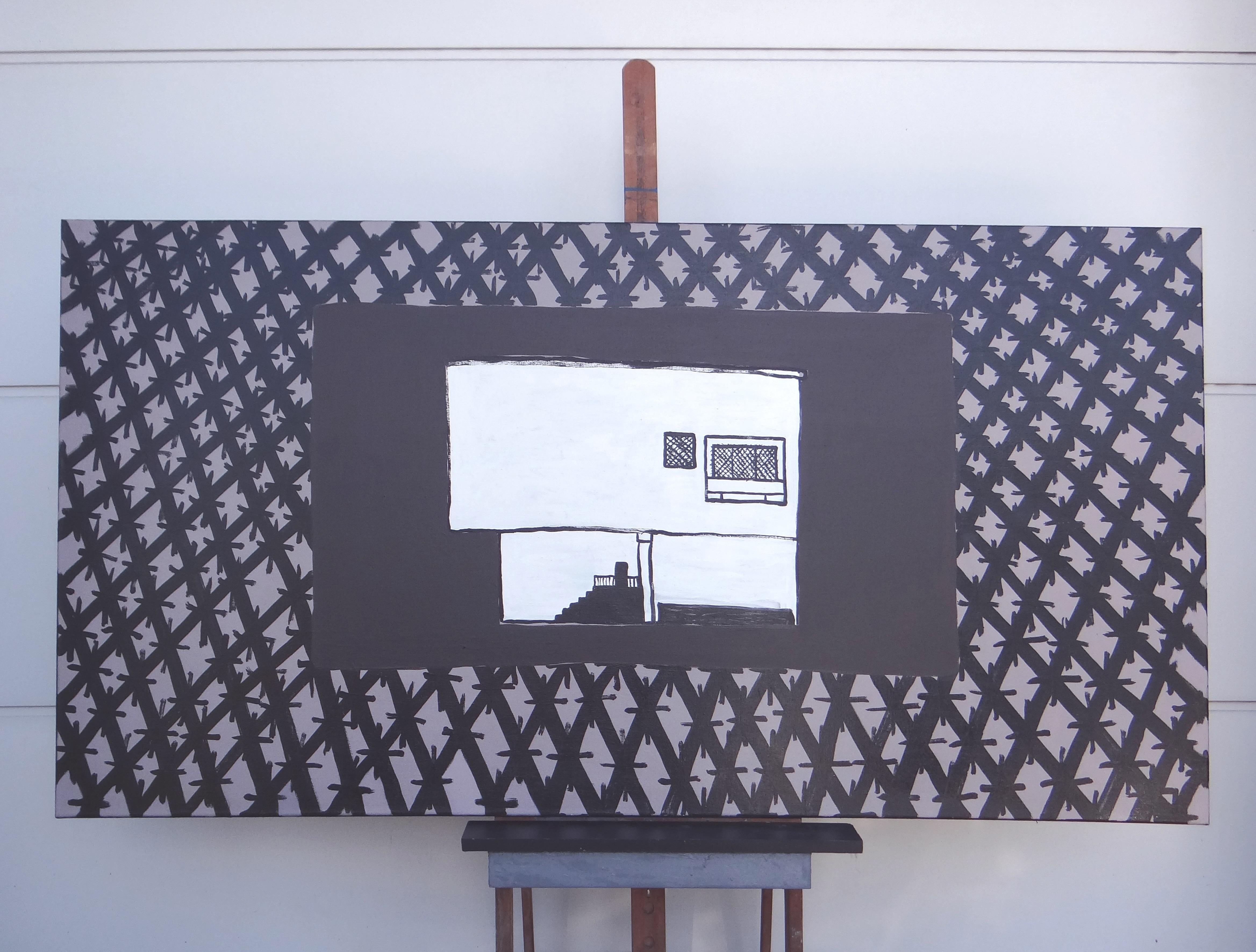 Villa 2 - Pittura moderna espressiva e minimalista, formato grande - Painting Contemporaneo di Joanna Mrozowska