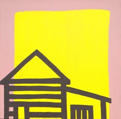 Wooden Houses  - Contemporary Expressive, Symbolic and  Minimalistic Painting