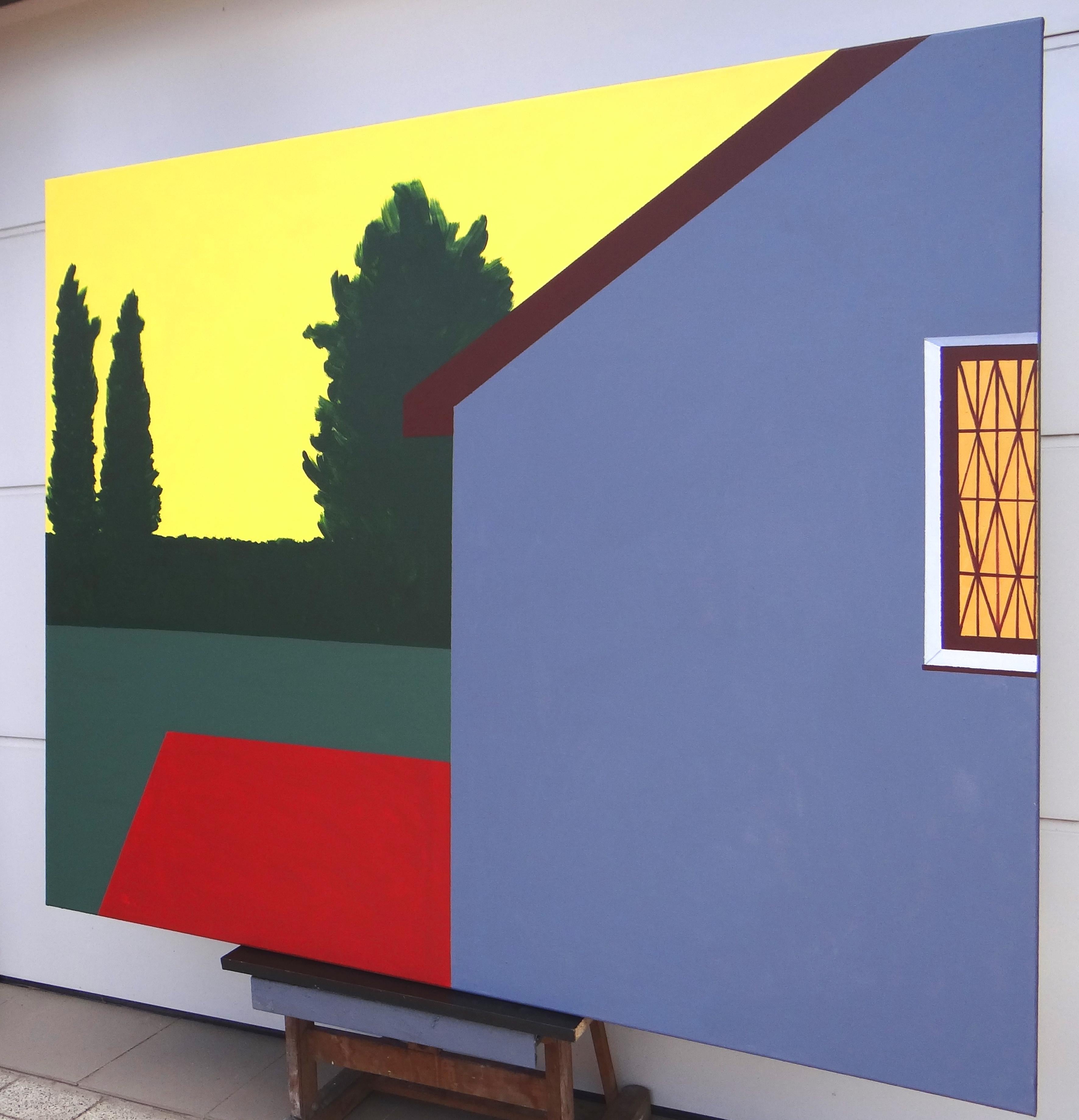 Cielo giallo  - Pittura moderna espressiva e minimalista, formato grande - Painting di Joanna Mrozowska