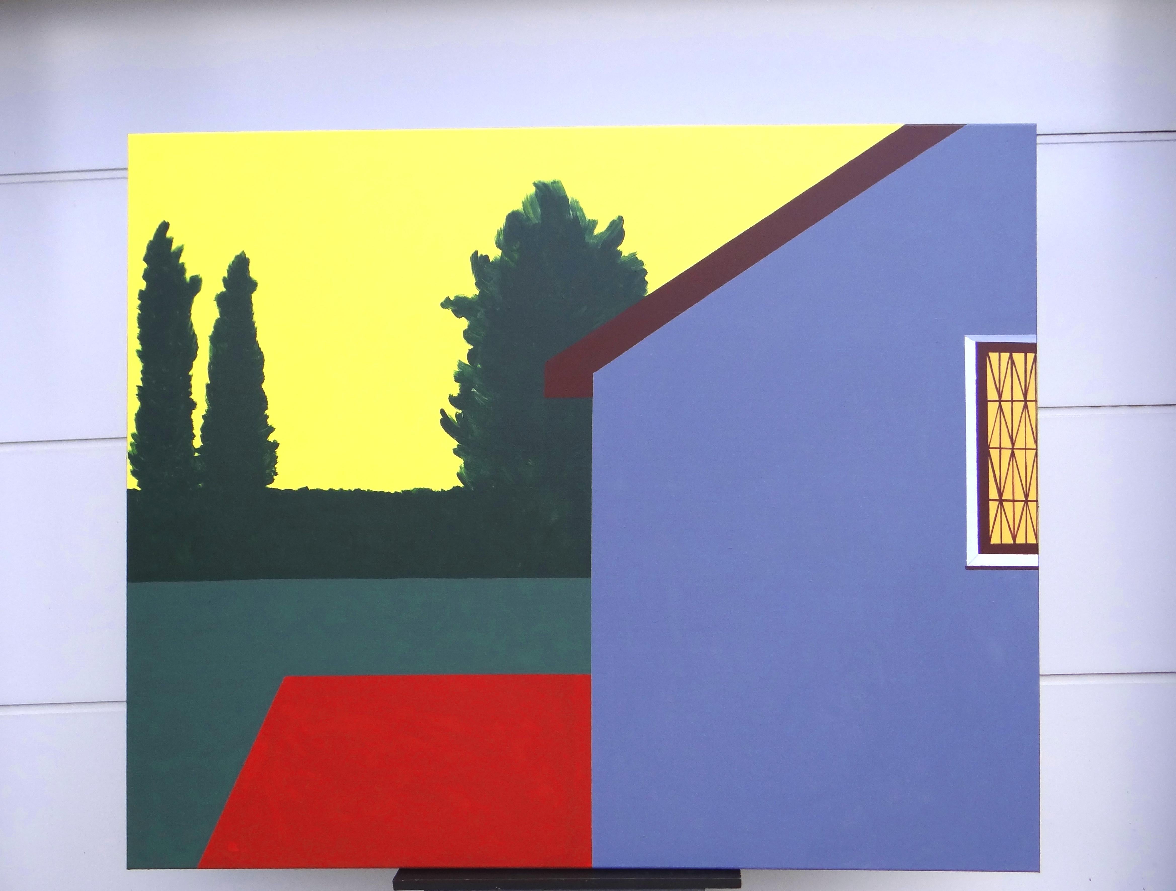 Cielo giallo  - Pittura moderna espressiva e minimalista, formato grande - Painting Contemporaneo di Joanna Mrozowska