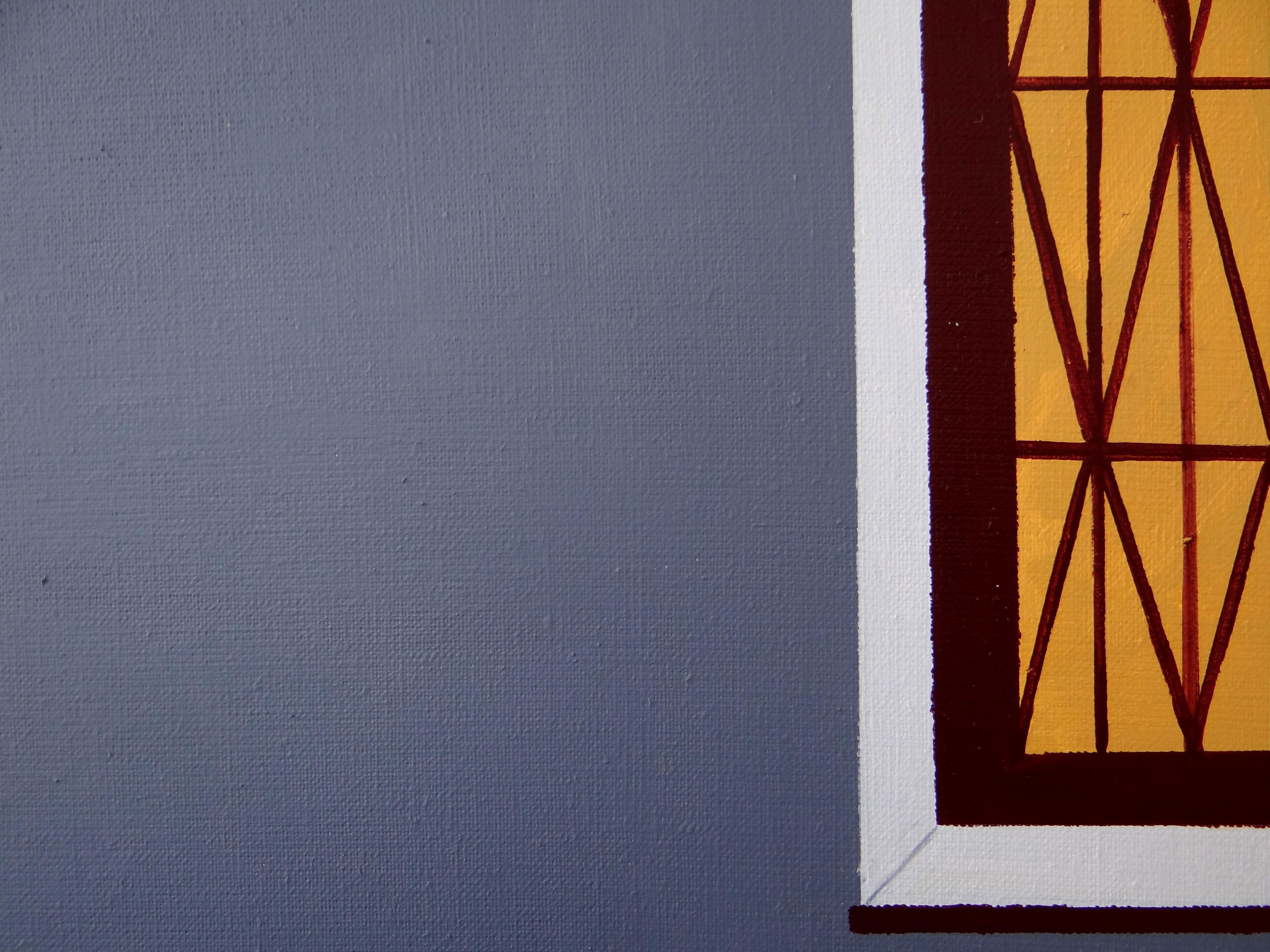 Cielo giallo  - Pittura moderna espressiva e minimalista, formato grande in vendita 1