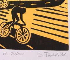 Joanna Padfield, Wheelers in Gelb, Radkunst, Fahrradkunst, preisgekrönte Kunst