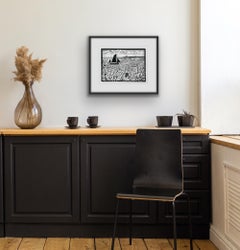 Sailing at Blakeney Point, Contemporary Linocut Seascape Print, Sailing Boat Art