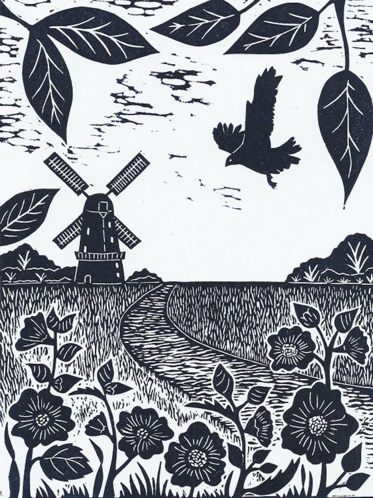 Diptyque Windmill, Joanna Padfield, estampes en édition limitée, paysage, abordable en vente 7