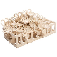Joanna Poag Binding Time (Grid w/ Quatrefoils & Flowers) Ceramic Sculpture, 2019