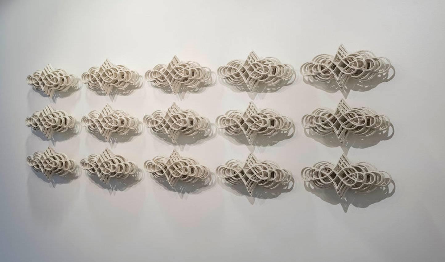 Organic Modern Joanna Poag Flourish Ceramic Wall Sculptures, 2015 For Sale