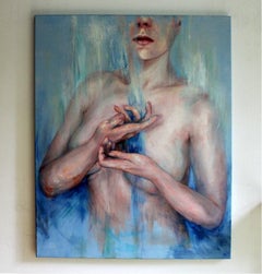 Energy. Contemporary figurative realistic acrylic on canvas painting, Nude
