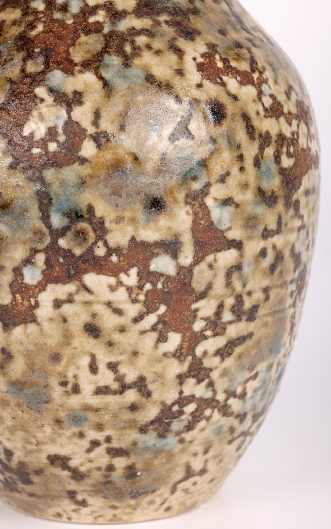 English Joanna Wason Leach Pottery Mottle Glazed Studio Pottery Vase  For Sale