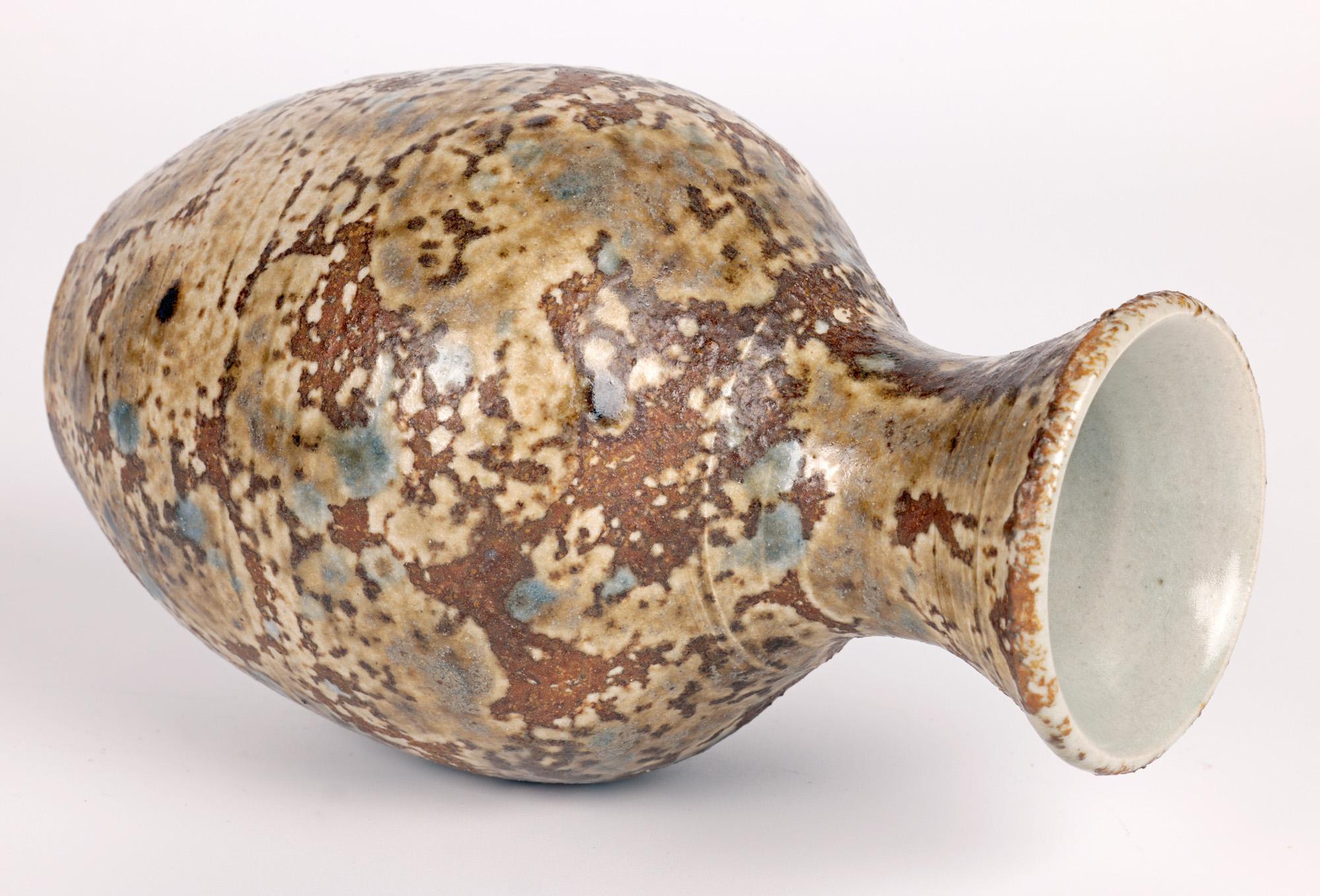 Stoneware Joanna Wason Leach Pottery Mottle Glazed Studio Pottery Vase  For Sale