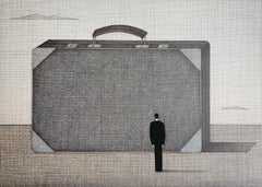 Before a journey - Figurative print, Symbolic Surrealism, Minimalism, Polish art