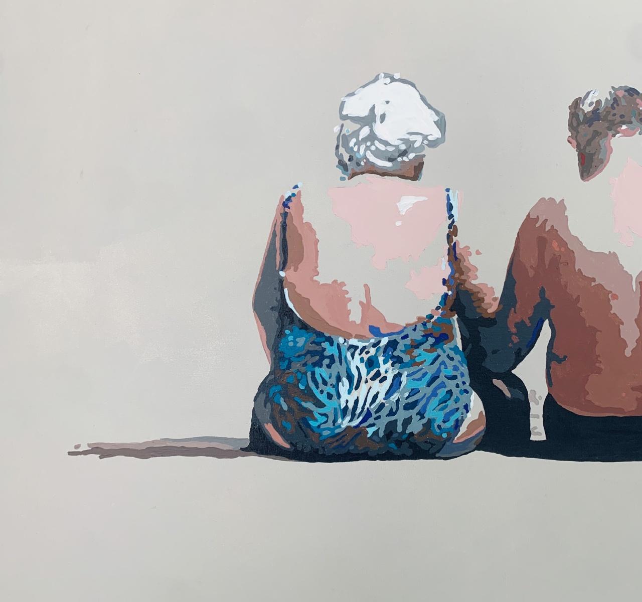 Una pareja. Pintura acrílica figurativa, Minimalismo, Arte pop, Arte polaco - Painting de Joanna Woyda