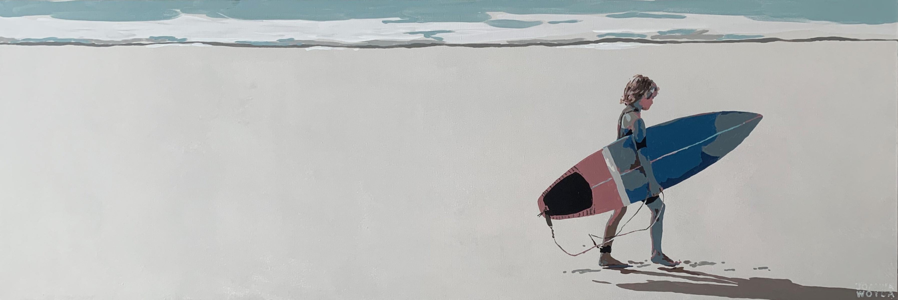 Una tabla de surf. Pintura acrílica figurativa, Minimalismo, Arte pop, Arte polaco