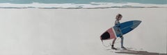 Una tabla de surf. Pintura acrílica figurativa, Minimalismo, Arte pop, Arte polaco