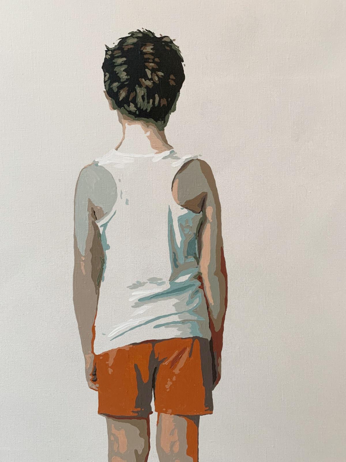 Spiaggia - Un orizzonte. Pittura acrilica figurativa, Minimalismo, Pop art, Arte polacca - Painting Pop Art di Joanna Woyda