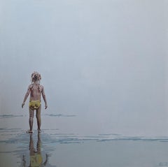 Strand. Wandern. Figuratives Acrylgemälde, Minimalismus, Pop-Art, Polnische Kunst