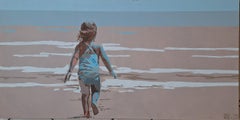 Beach. Waves. Figurative Acrylic Painting, Minimalism, Pop art, Polish art