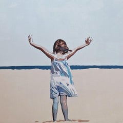 Beach.Joy. Figurative Acrylic Painting, Minimalism, Pop art, Polish art