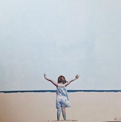 Beach.Joy. Figurative Acrylic Painting, Minimalism, Pop art, Polish art