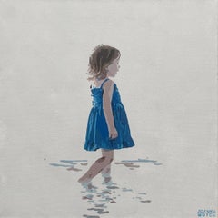 Vestido azul. Pintura acrílica figurativa, Minimalismo, Arte pop, Arte polaco
