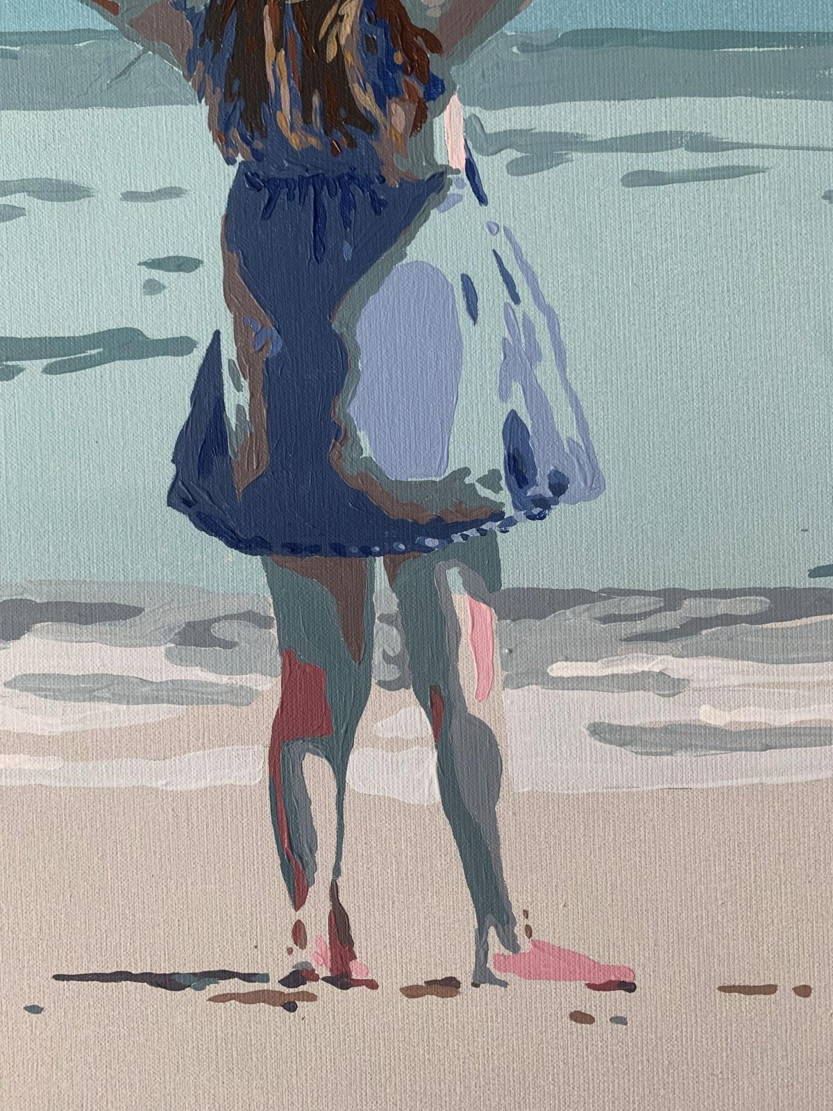 Glücklich sein. Figuratives Acrylgemälde, Minimalismus, Pop-Art, Polnische Kunst im Angebot 1
