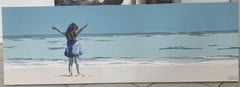 Glücklich sein. Figuratives Acrylgemälde, Minimalismus, Pop-Art, Polnische Kunst