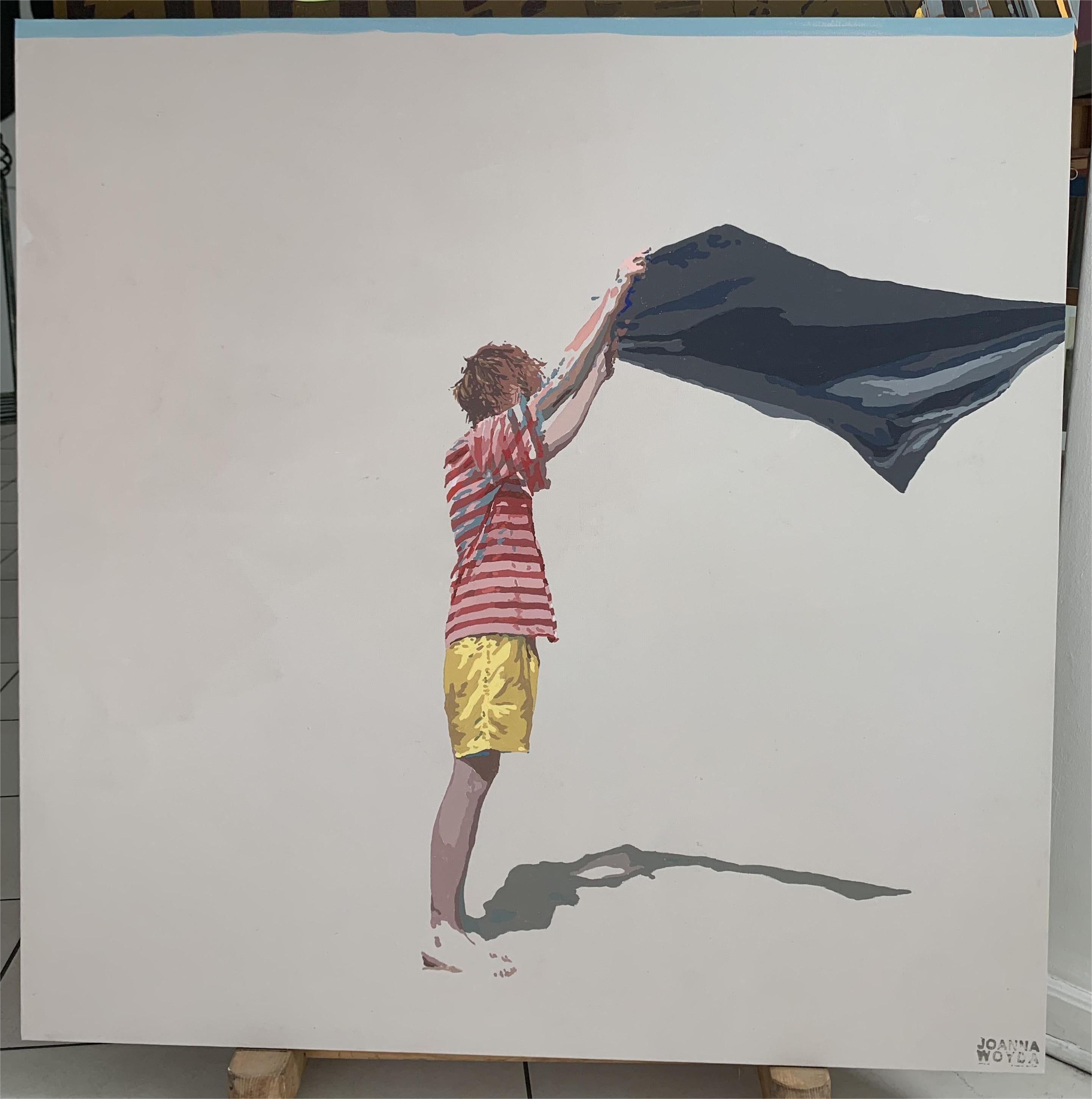 Joanna Woyda Portrait Painting – Ignacy. Figuratives Acrylgemälde, Minimalismus, Pop-Art, Polnische Kunst