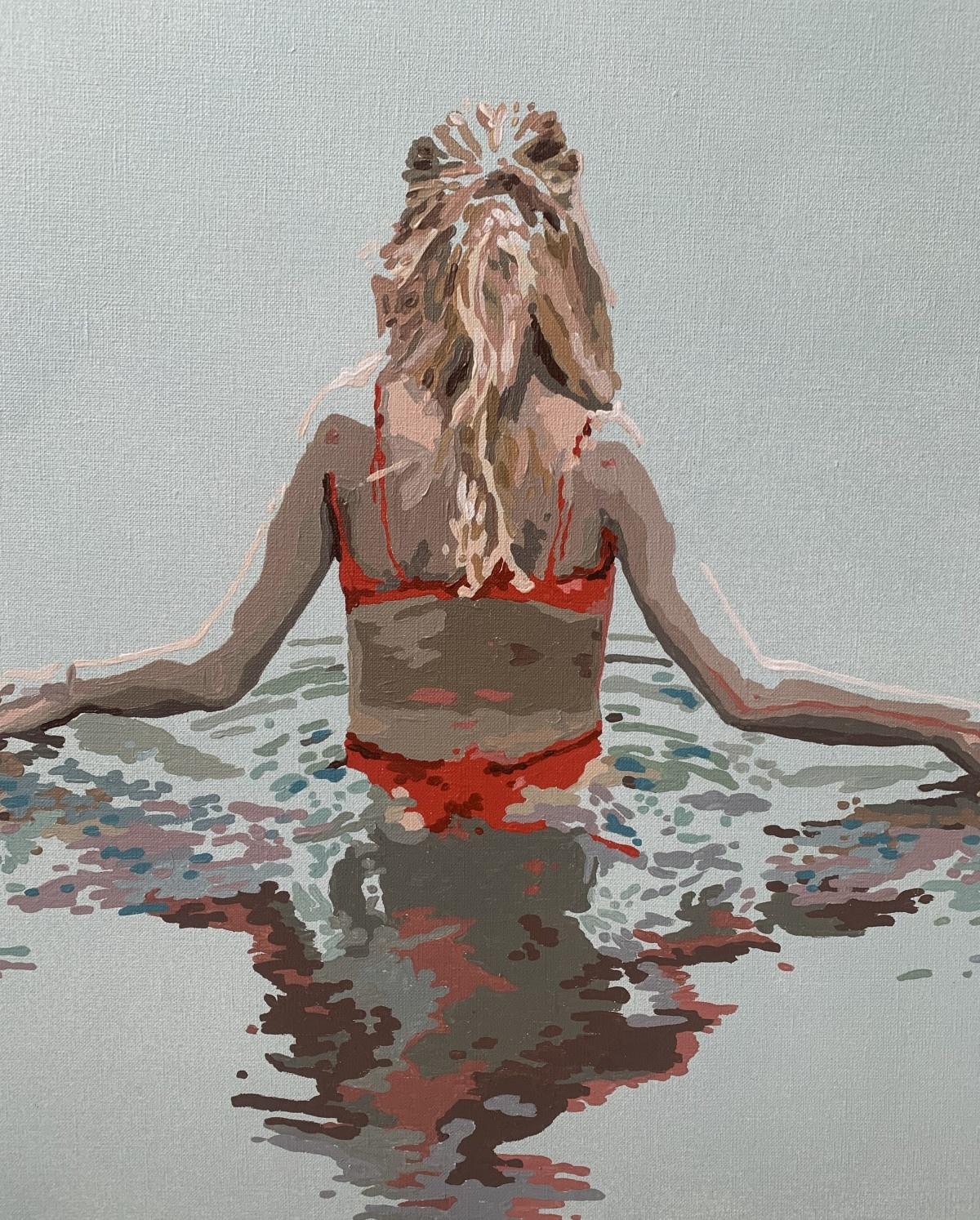 Immersing - Peinture figurative à l'acrylique - Minimalisme - Artiste polonais - Pop Art Painting par Joanna Woyda