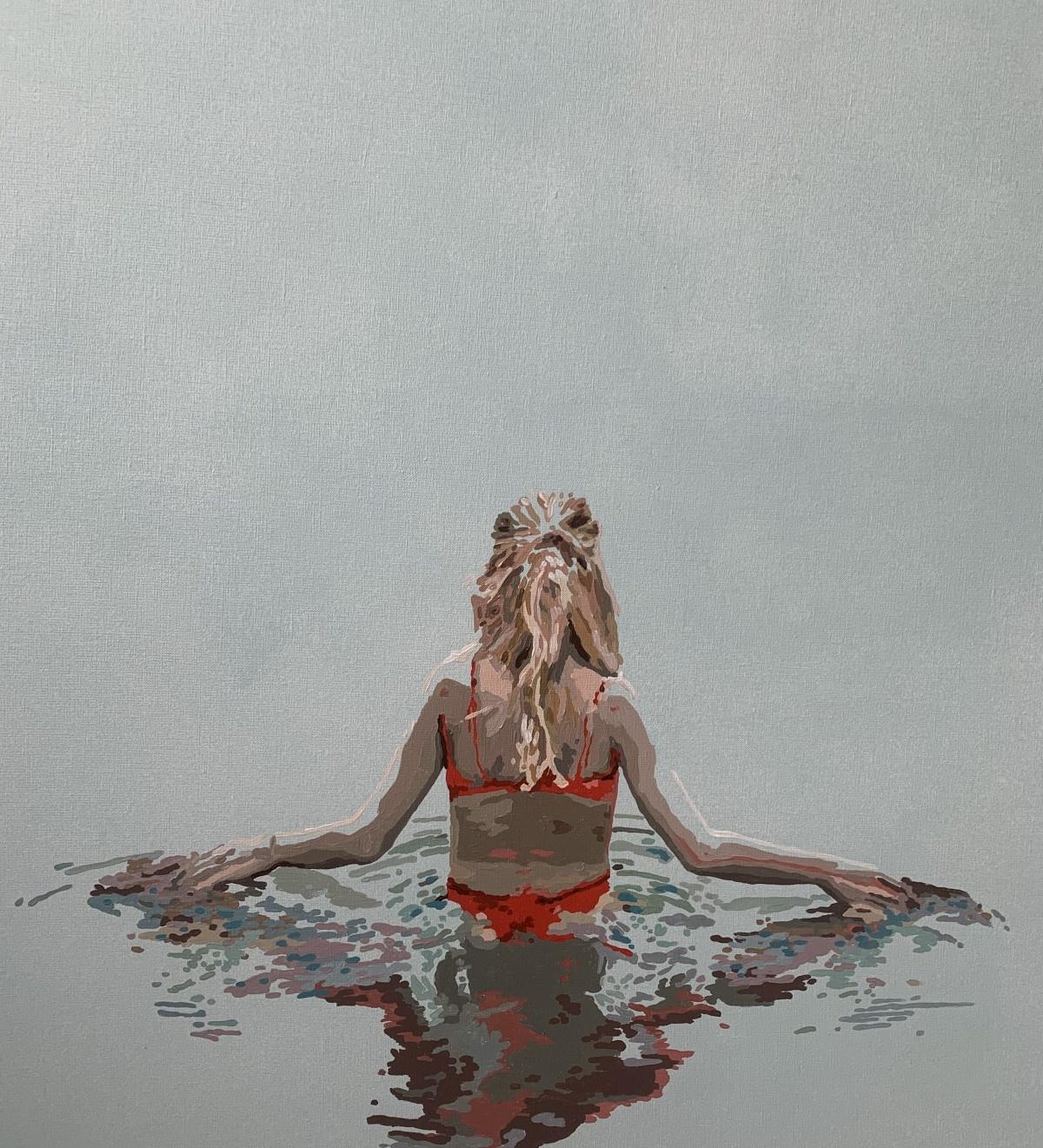 Immersing - Peinture figurative à l'acrylique - Minimalisme - Artiste polonais 1