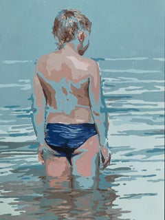 In the water. Figurative Acrylic Painting, Minimalism, Pop art, Polish art