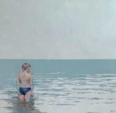 En el agua. Pintura acrílica figurativa, Minimalismo, Arte pop, Arte polaco