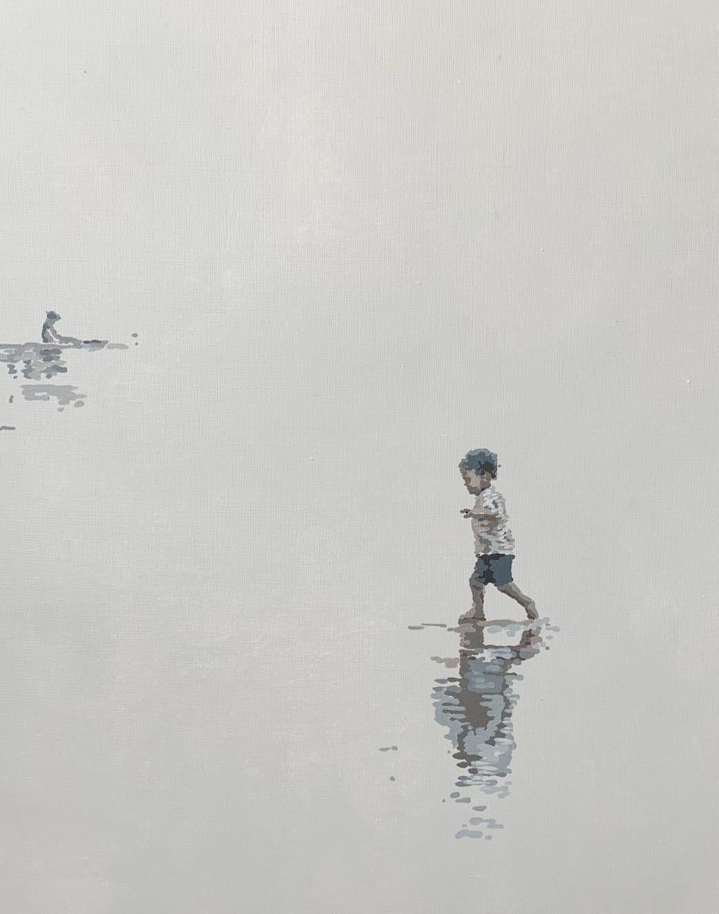 En el agua - Pintura acrílica figurativa Minimalismo Arte pop Artista polaco - Painting de Joanna Woyda