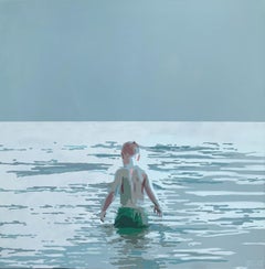 En el agua. Pintura acrílica figurativa, Minimalismo, Arte pop, Arte polaco