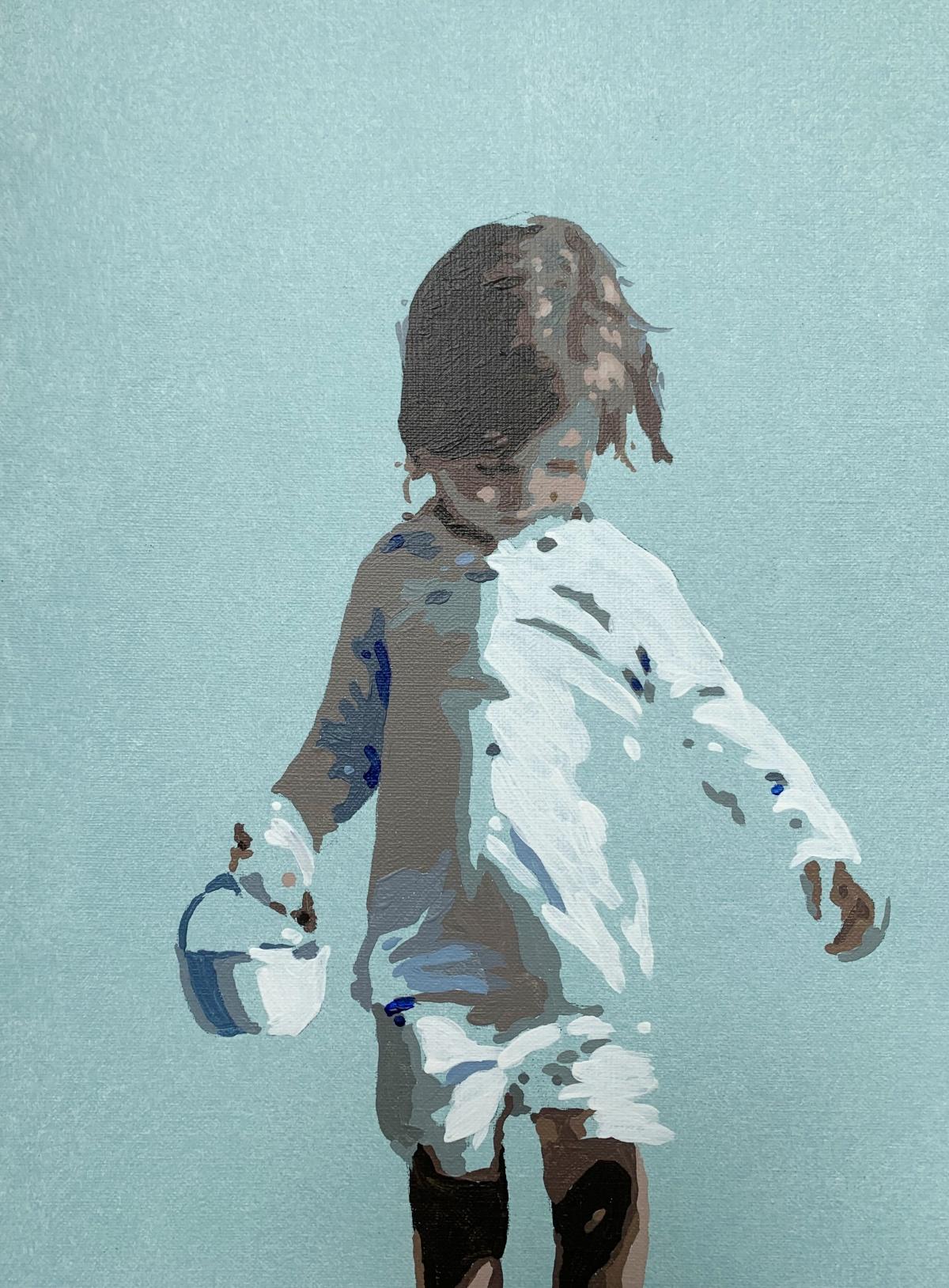 En blanco. Pintura acrílica figurativa, Minimalismo, Arte pop, Arte polaco - Painting de Joanna Woyda