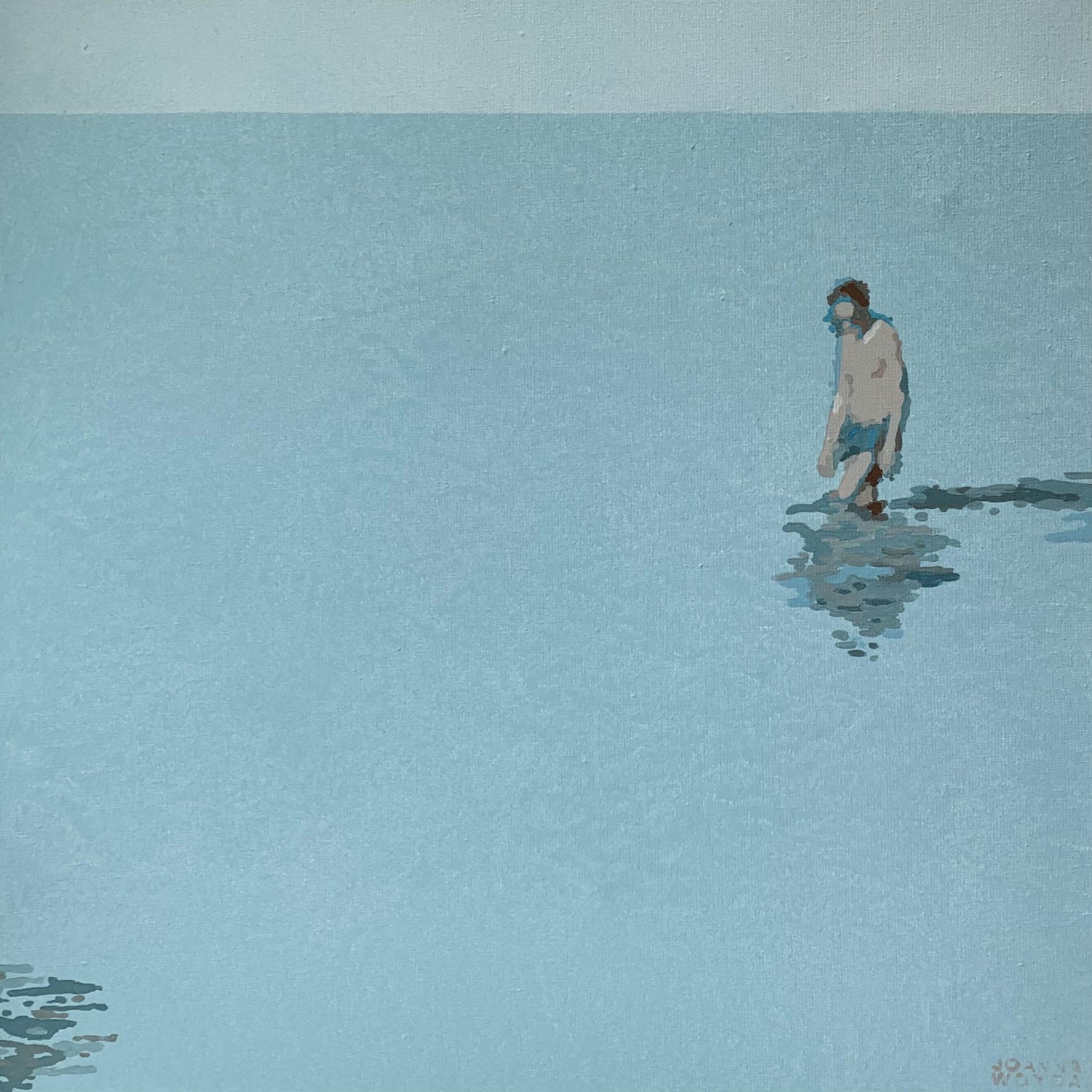 Joanna Woyda Man In A Water Xxi Century Acrylic Painting