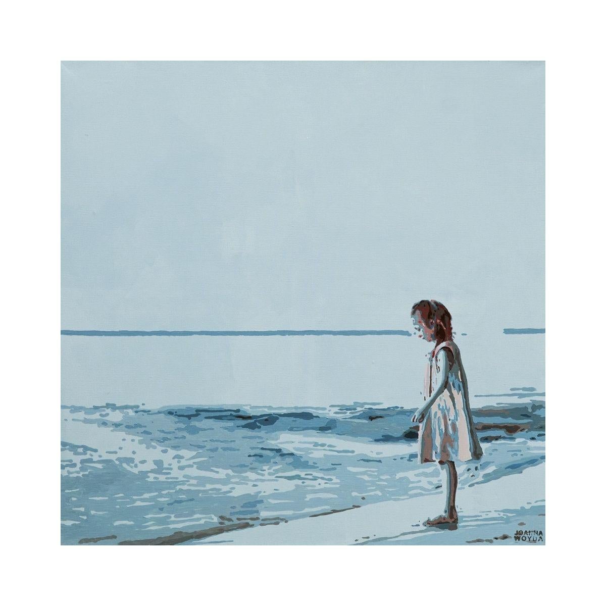 An der Küste. Figuratives Acrylgemälde, Minimalismus, Pop-Art, Polnische Kunst – Painting von Joanna Woyda