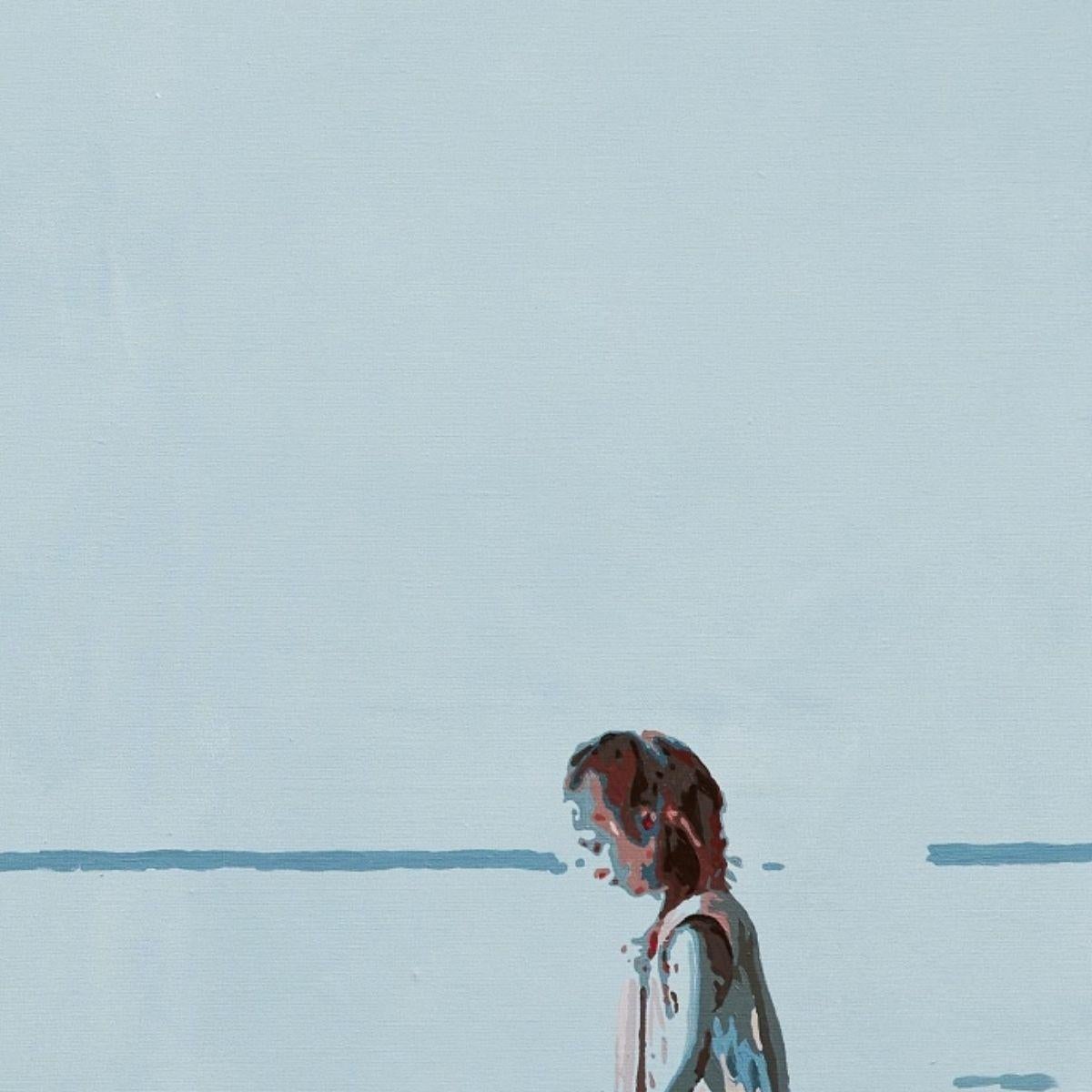 An der Küste. Figuratives Acrylgemälde, Minimalismus, Pop-Art, Polnische Kunst im Angebot 1