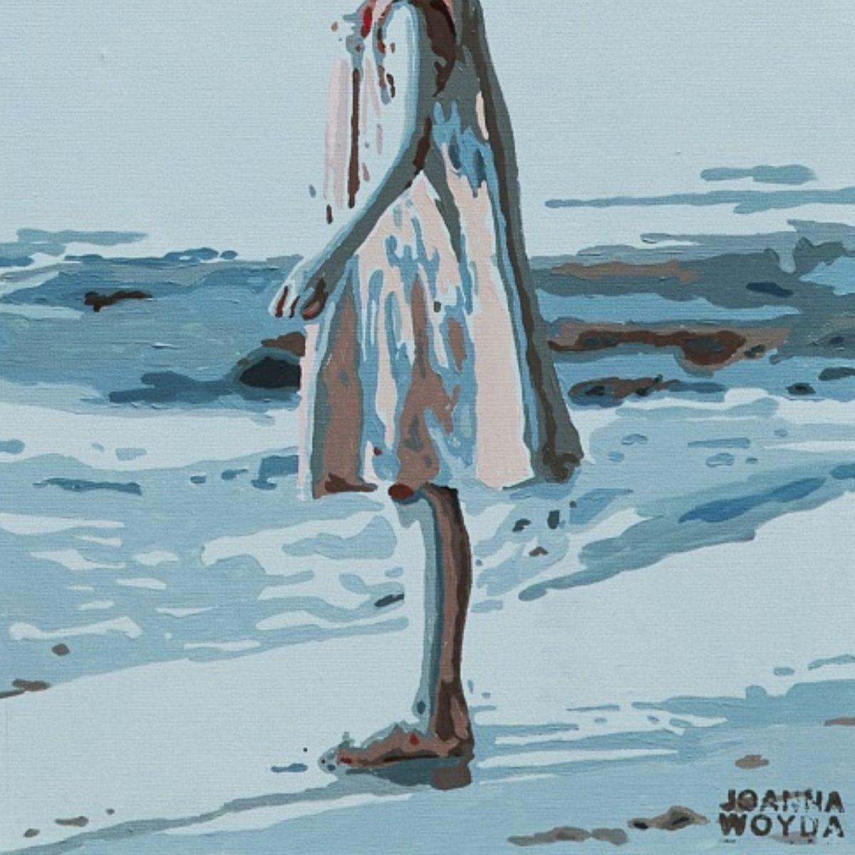 An der Küste. Figuratives Acrylgemälde, Minimalismus, Pop-Art, Polnische Kunst im Angebot 2