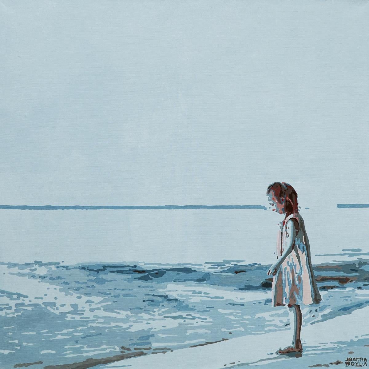 An der Küste. Figuratives Acrylgemälde, Minimalismus, Pop-Art, Polnische Kunst