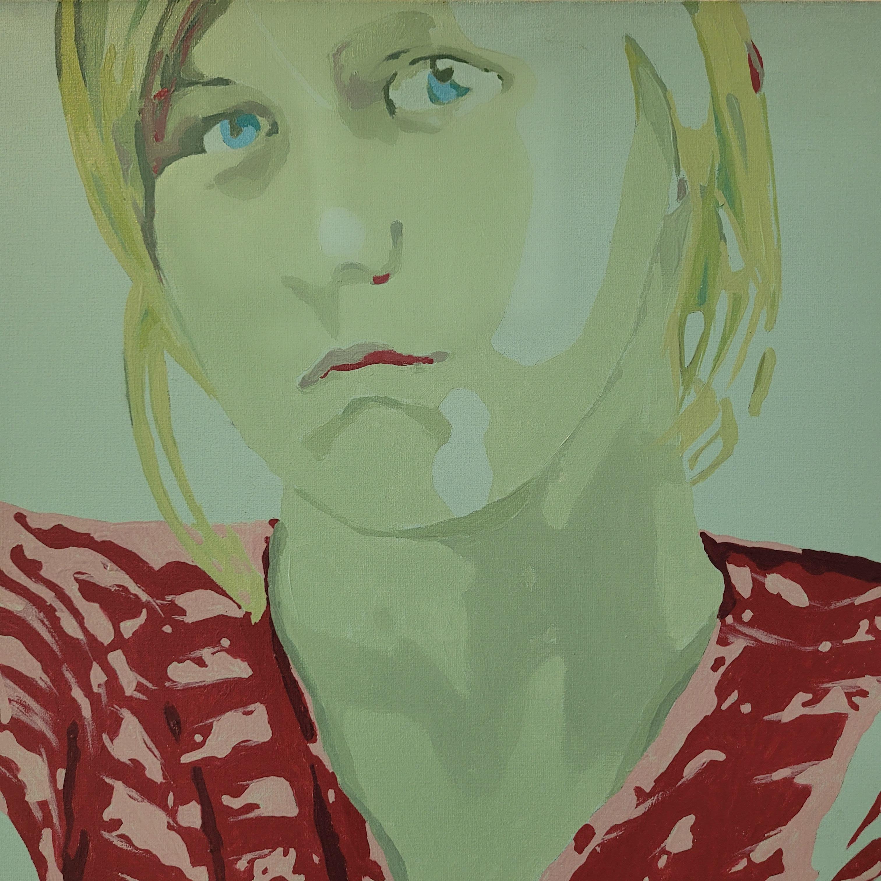 Retrato - Siglo XXI, Pintura acrílica figurativa contemporánea, Minimalismo en venta 5