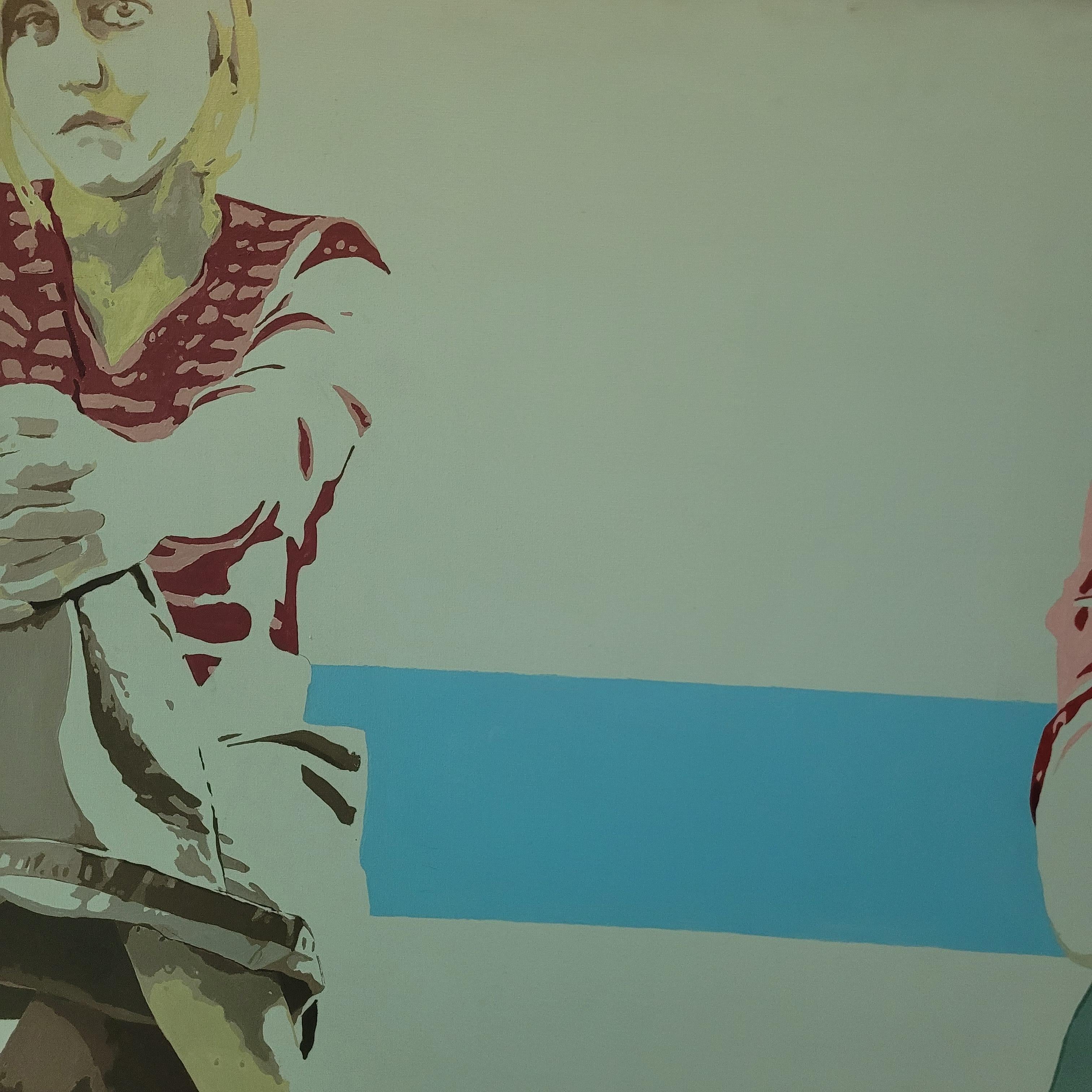 Retrato - Siglo XXI, Pintura acrílica figurativa contemporánea, Minimalismo en venta 8