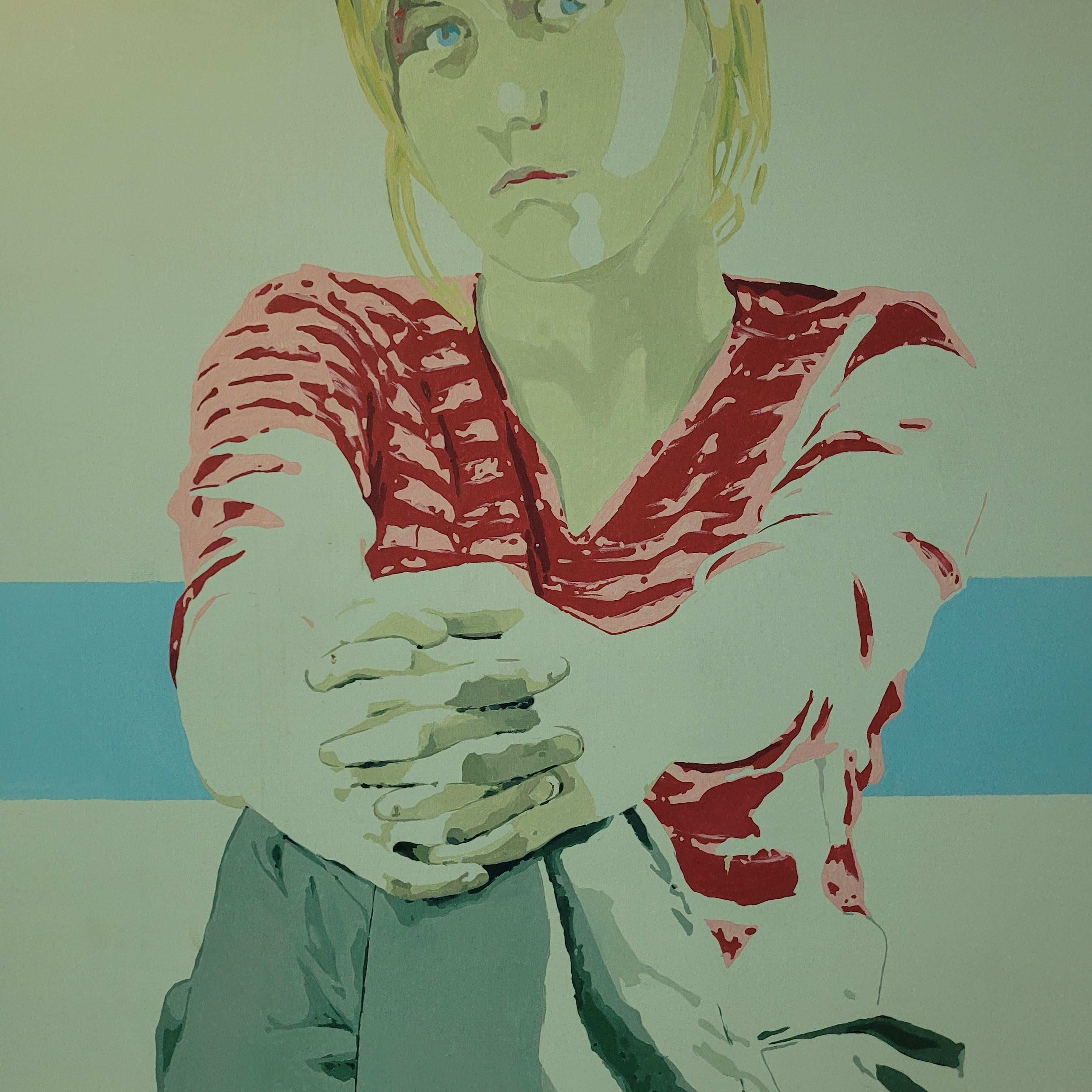 Retrato - Siglo XXI, Pintura acrílica figurativa contemporánea, Minimalismo en venta 9
