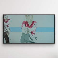 Portrait - XXIe siècle, peinture acrylique figurative contemporaine, minimalisme