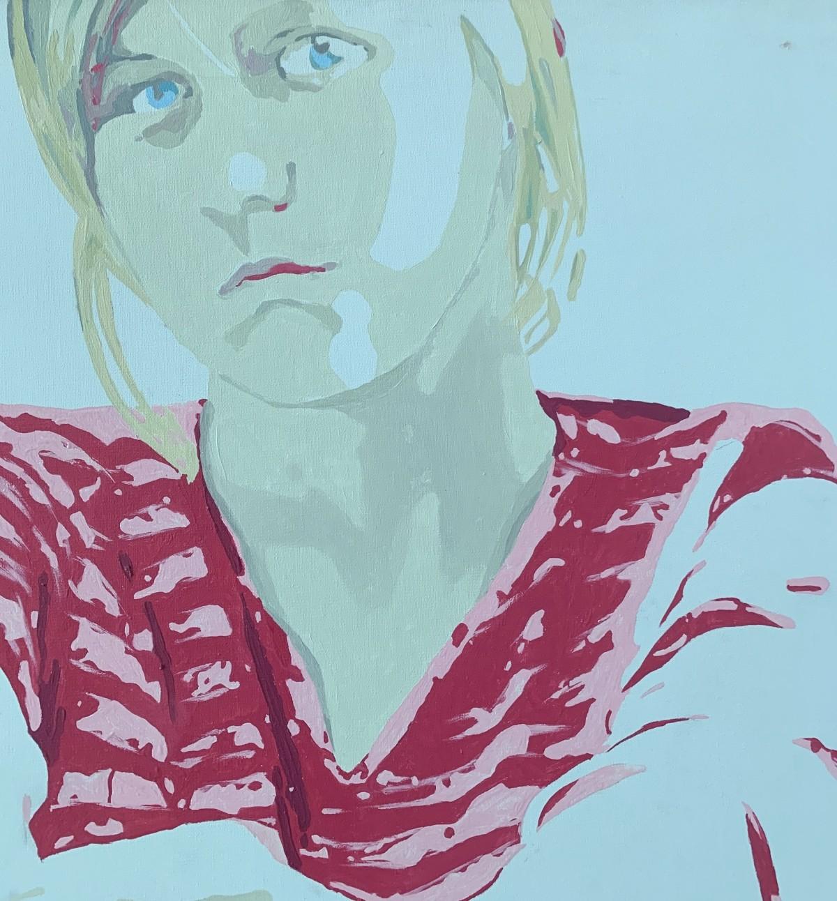 Retrato - Siglo XXI, Pintura acrílica figurativa contemporánea, Minimalismo - Figurative Painting Azul de Joanna Woyda