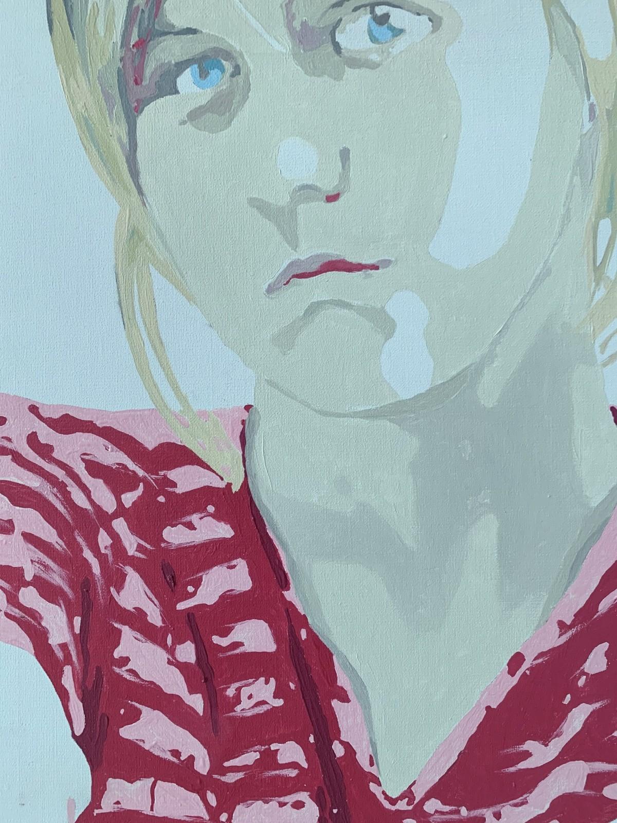 Retrato - Siglo XXI, Pintura acrílica figurativa contemporánea, Minimalismo en venta 1