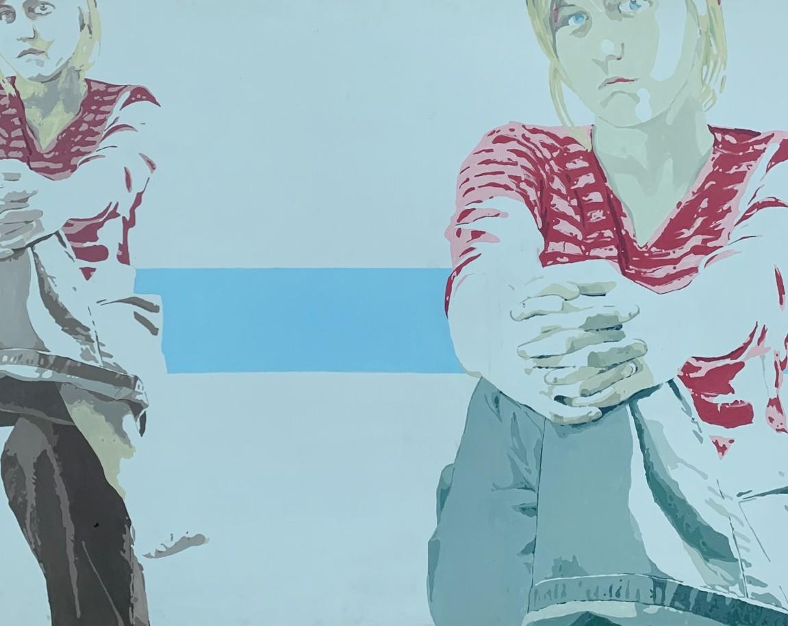 Retrato - Siglo XXI, Pintura acrílica figurativa contemporánea, Minimalismo en venta 2