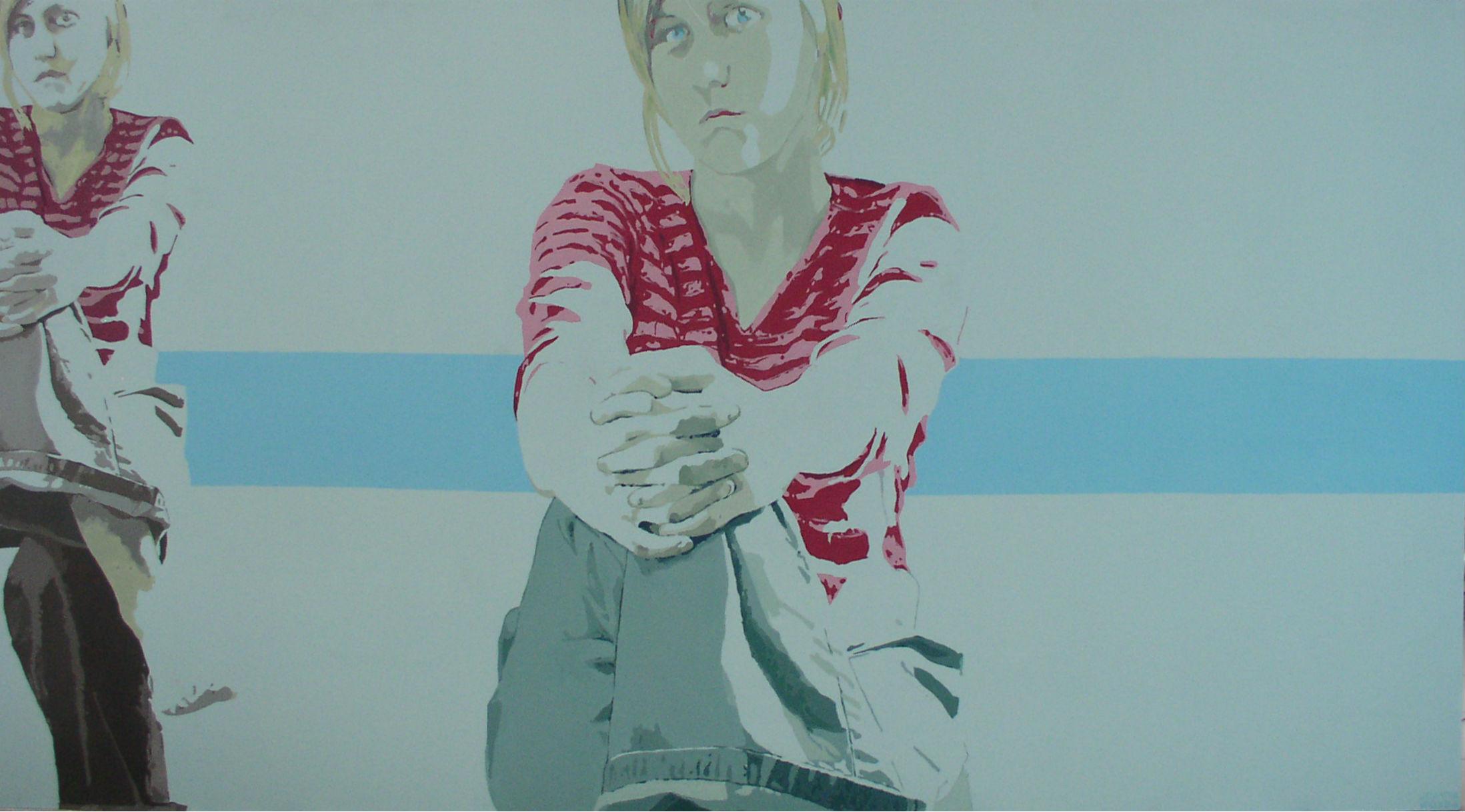 Joanna Woyda Figurative Painting - Portrait - XXI Century, Contemporary Figurative Acrylic Painting, Minimalism